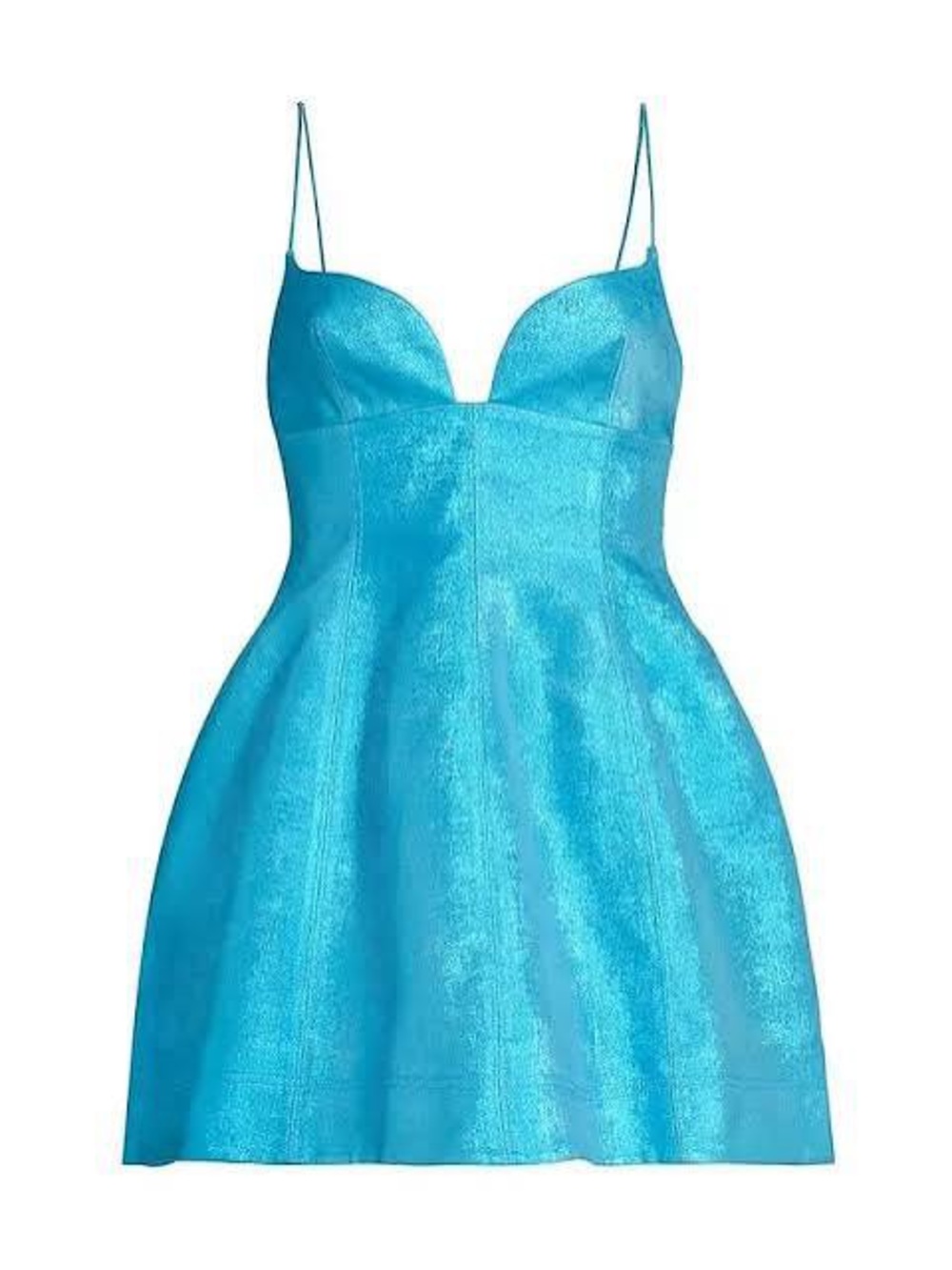 Acler Mornington Mini Dress in Cyan Metallic Blue | Structural Cocktail Dress - Picture 2 of 4
